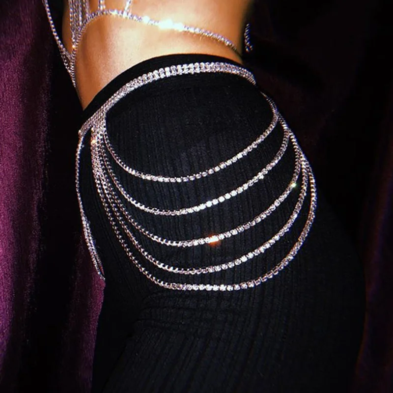 

2023 Women's Diamond Body Chain Sexy Multi-layer Hip Chain Nightclub Party Hot Girl Body Belts