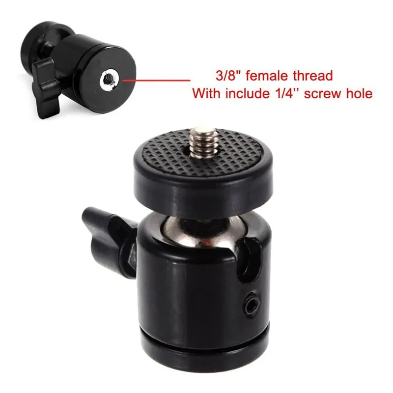1/4&quot Mini Ball Head 360° Bracket Mount for Camera Tripod Camcorder Light Nikon Canon DSLR Dsr Stand 3/8&quot Flash Holder |