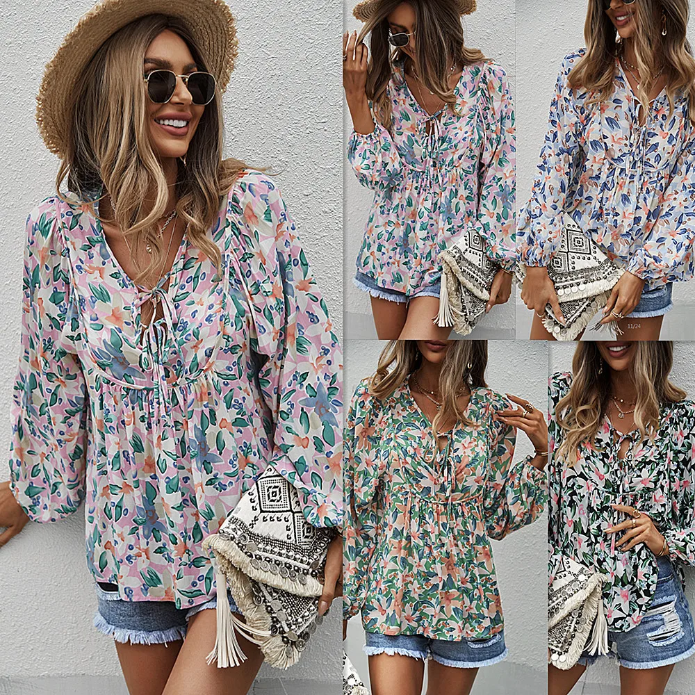 

2022 spring and summer women's sexy T-shirt printing temperament casual vacation style top women sexy tops