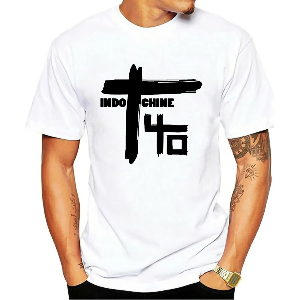 

Indochine Pop Rock T-Shirt New Wave French Band Men's Basic Short Sleeve Casual Summer Tees Tops Tshirt