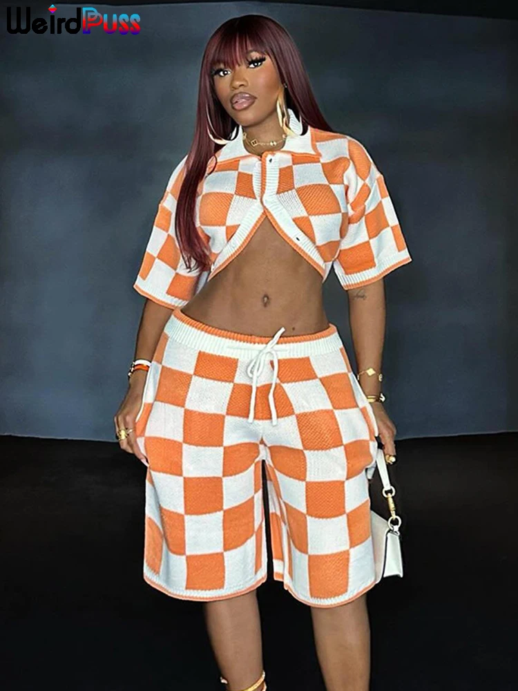 Женский комплект одежды в клетку из 2 предметов асимметричный однобортный