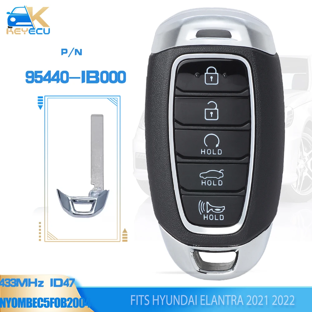 KEYECU P/N: 95440-IB000 NYOMBEC5FOB2004 Умный дистанционный ключ 433 МГц 6 А чип 5 кнопок брелок без