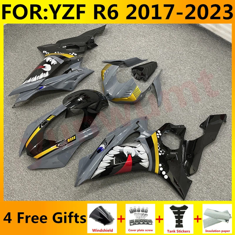 

Новый комплект обтекателей для мотоцикла ABS подходит для YZF R6 YFZ-R6 2017 2018 2019 2020 2021 2022 2023 комплекты обтекателей кузова серая акула