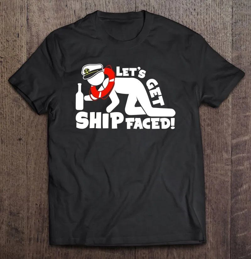 

Футболка мужская графическая для отпуска с принтом «Let's Get Ship Face»
