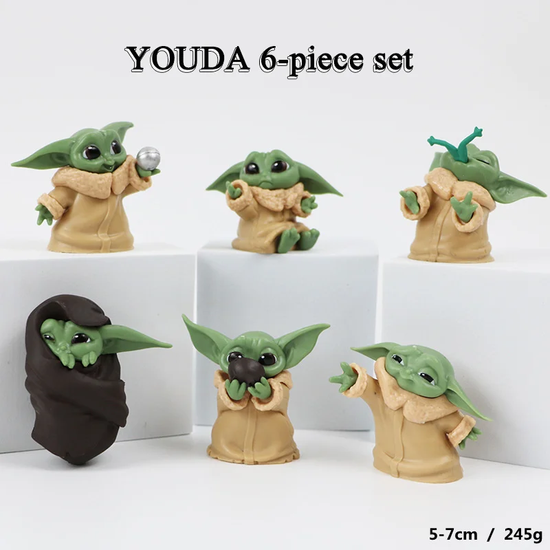 

Маленькие 6 шт./компл. детские фигурки Yoda Grogu игрушки 5-7 см Yoda Детские экшн-игрушки звездные войны фигурки игрушки Горячие Дети Рождественски...