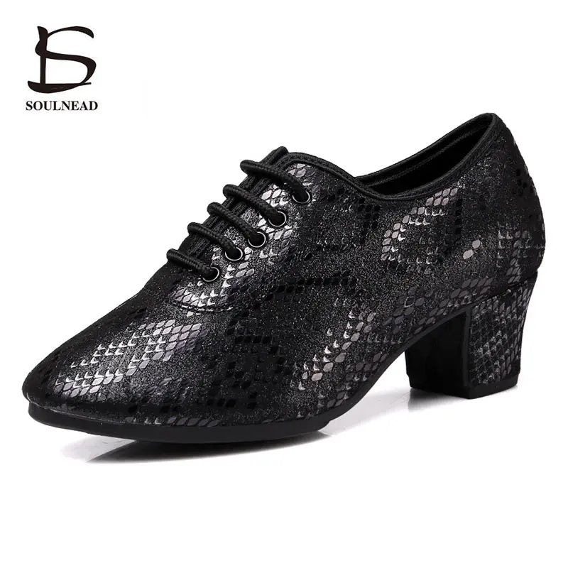 Woman's Latin Dance ShoesTango Salsa Women Ballroom Shoes Modern Waltz Middle Heeled 3cm 5cm Ladies Non-Slip Dancing Sneakers