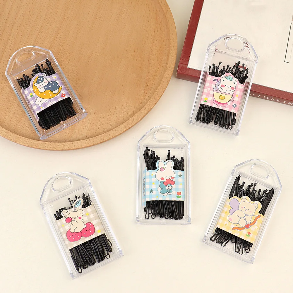 

30pcs Black Women Lady Girl U Shaped Curly Wavy Grips Bangs Clip Invisible Hair Clips Hairstyle Hairpins Hair Styling Tool