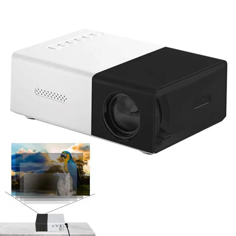 Projector 1080P YG300 HD Projector for Bedroom Audio with DVD Phone Computer TV Outdoor Movie Projector Wireless Projector