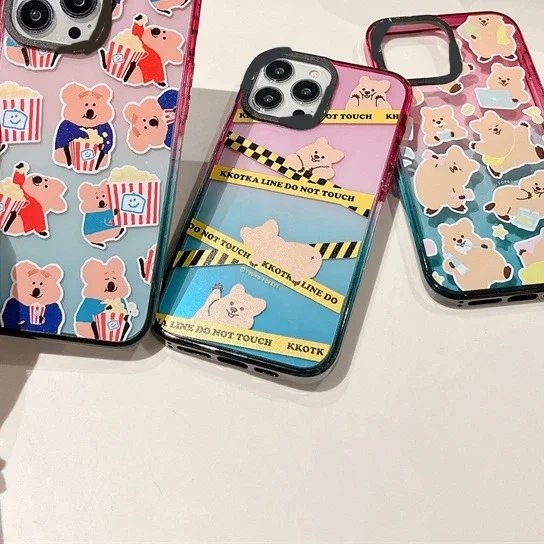 

Popcorn Bear Colorful Acrylic Phone Case Cover for IPhone 11 12 13 14 15 Pro Max Case for IPhone 15 Pro Max