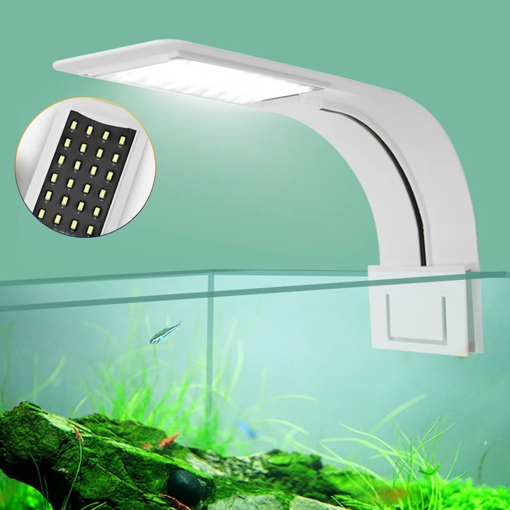 5W/10W/15W Super Slim LED Aquarium Light Lighting Aquatic Plant Lighting Plants Grow Light Waterproof Clip-on Lamp for Fish Tank