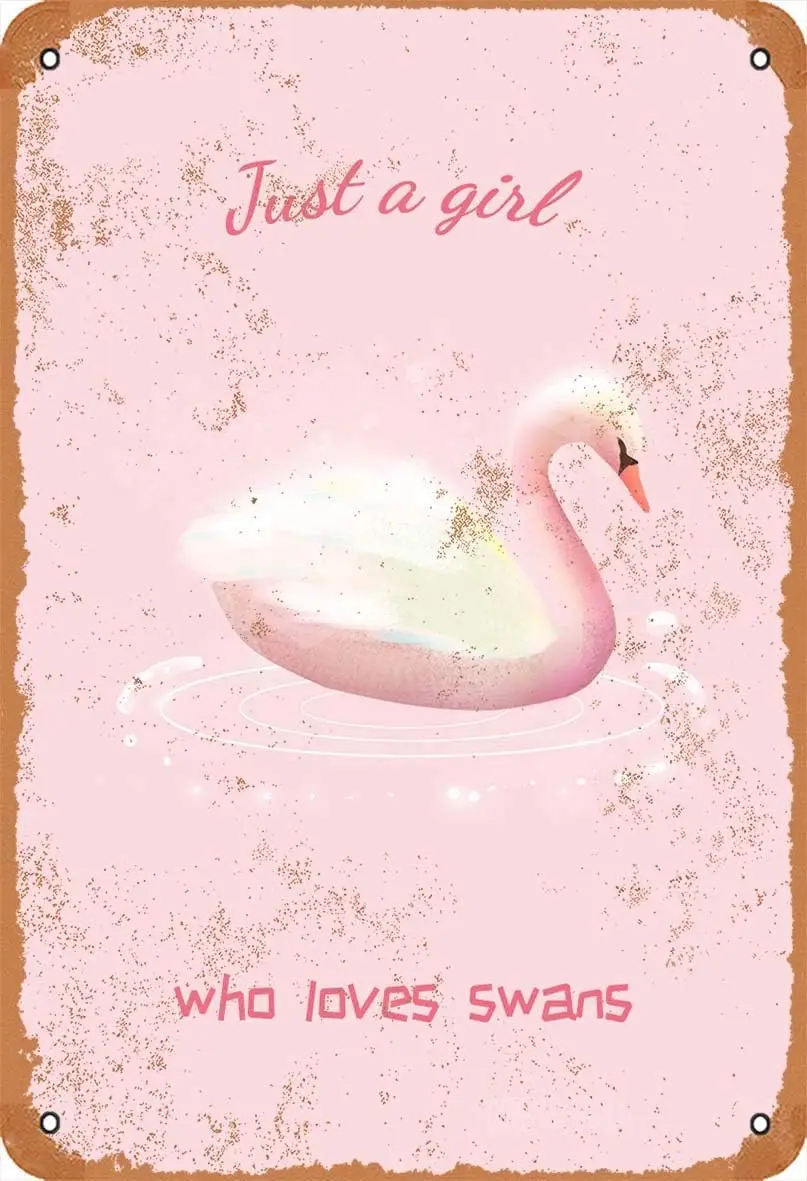 Just Grl Who Loves Swns Metl Vntge Tn Sgn Wll Decorn 128 nches для домашней комнаты Cfe Brs Resturnts Pubs Mn Cve Decortve
