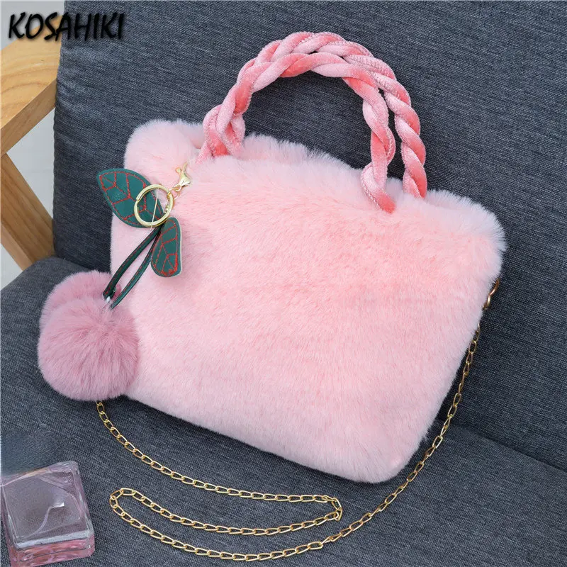 Пушистые милые женские сумки с подвеской Kawaii Милые Роскошные модные