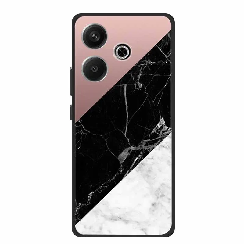 Чехол для Xiaomi Redmi Note 13R задняя крышка из мягкого силикона и ТПУ с мраморным
