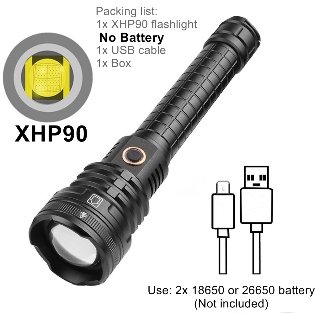 

AloneFire H49 USB фонарь черный алюминий 40Вт 5000лм XHP90