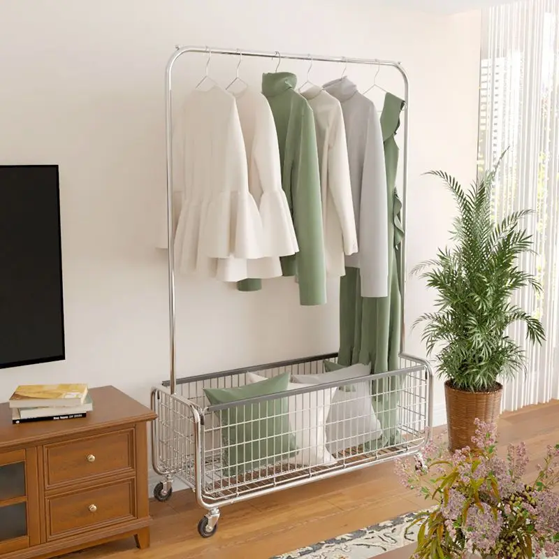 

Clothes hanger floor bedroom multi-functional small clothes hanger simple movable clothes hanger indoor storage clothes hanger