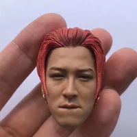 16 scale bigbang head sculpt red hair taeyang sol head carving model with earing for 12in action figure collection