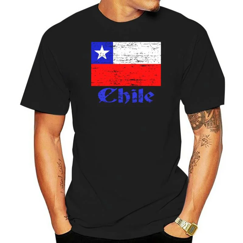

Camiseta de манга corta con bandera de chilpara hombre, Camisa cómoda personalted juvenil, a la moda, 2022