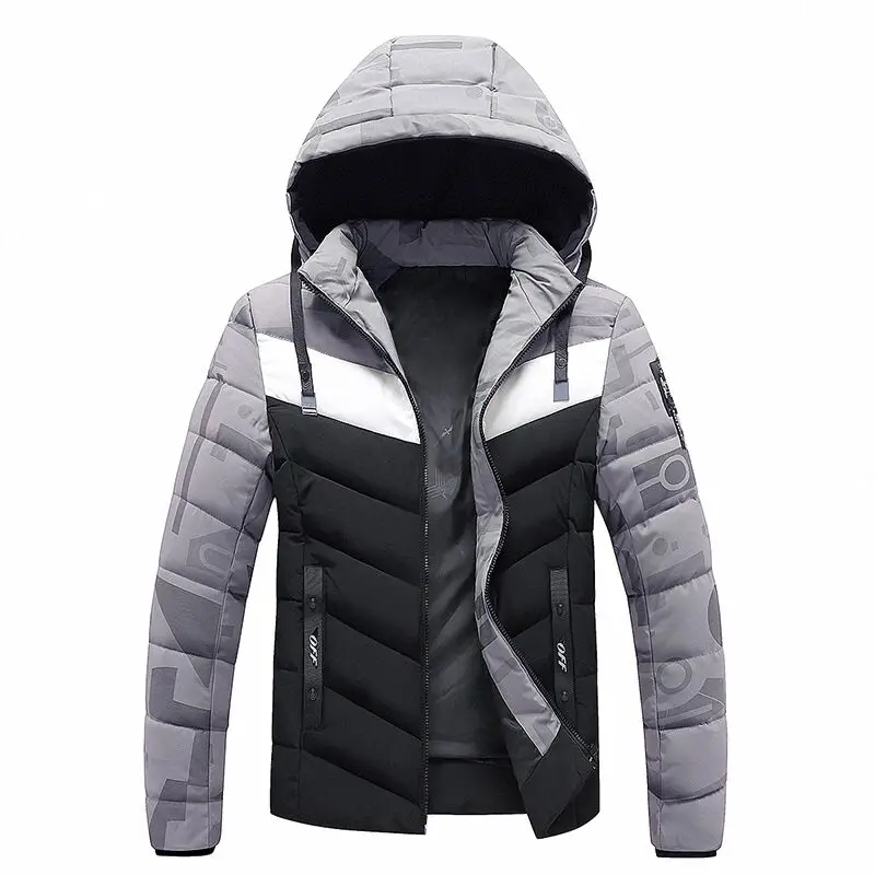 

New down jacket men's cotton coat and hat color winter warm cotton suit men's leisure can be removed hooded cotton jacket
