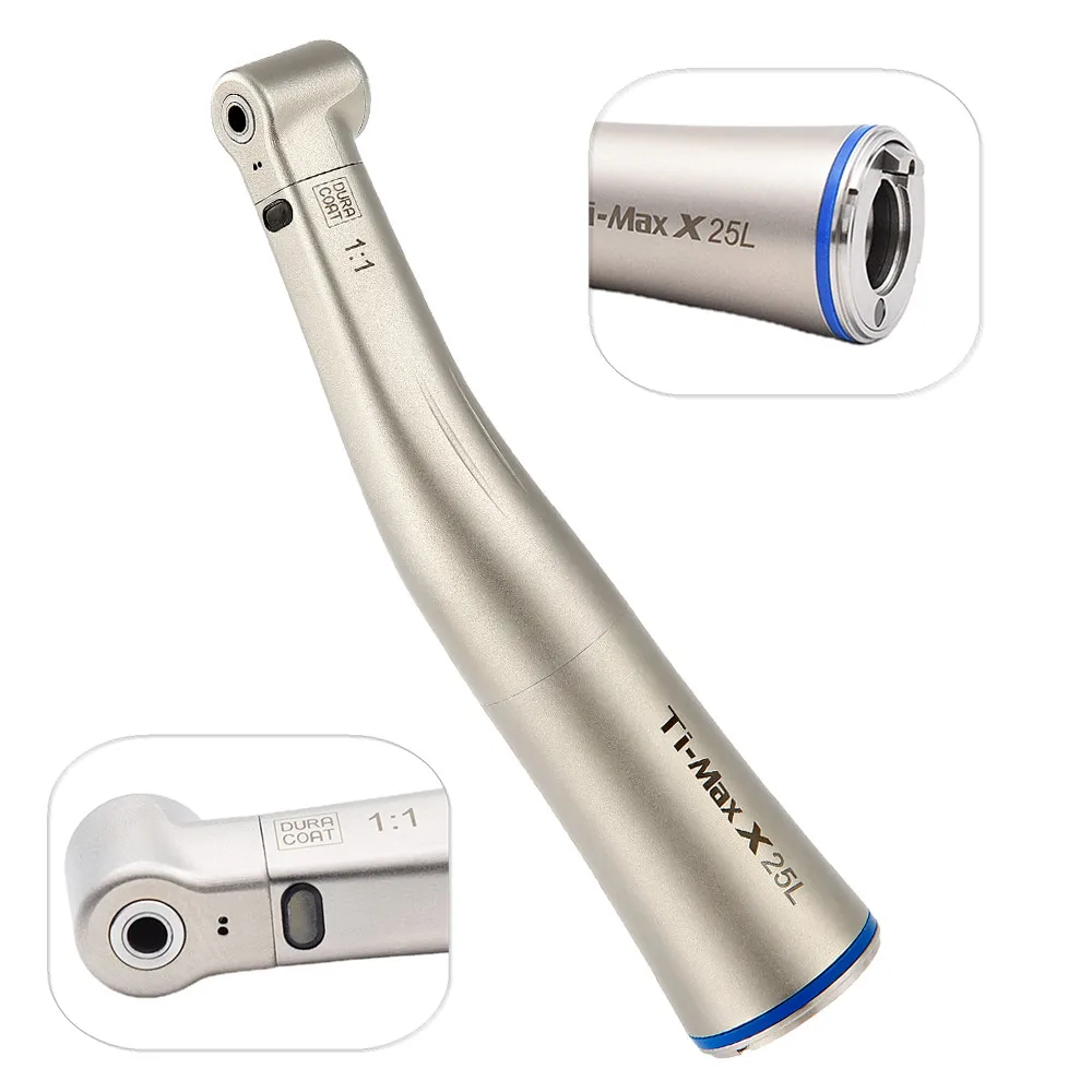 

1:1 Ti -Max X25L LED direct drive Contra Angle Hand piece for electric motor Dental handpiece Chuck type: push button Feature