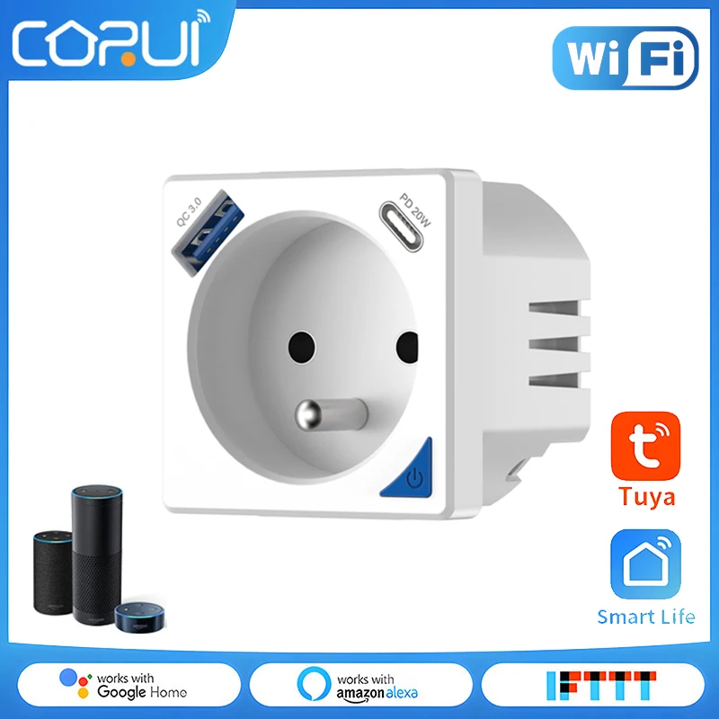 

Умная розетка с поддержкой Wi-Fi и голосовым управлением, 16 А, 50/60 Гц
