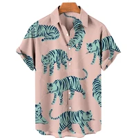 summer hawaiian shirt 3d printed cute animal pattern beach style casual loose top breathable vantage oversized new short sleeve
