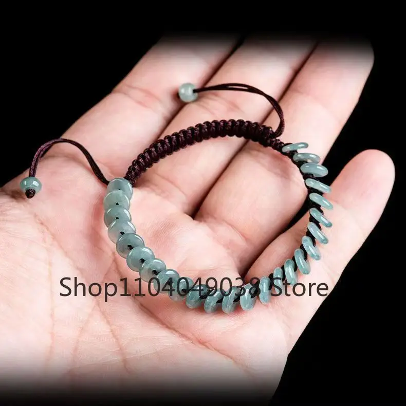 Высококачественные Натуральные товары A Jadeite Blue Water Peace браслет с пряжкой ручной