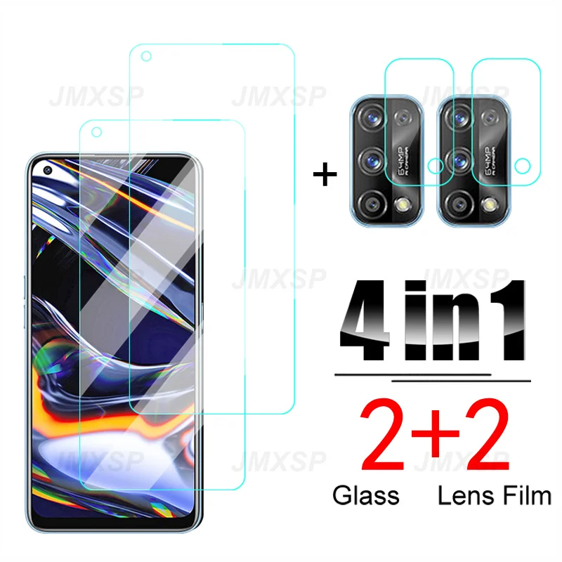 

Закаленное стекло 4 в 1 для Realme 8 7 9 Pro 8i 9i 7i 8S, Защитное стекло для Realme 6 5 Pro 6i 6S 5i, фотопленка для защиты экрана объектива