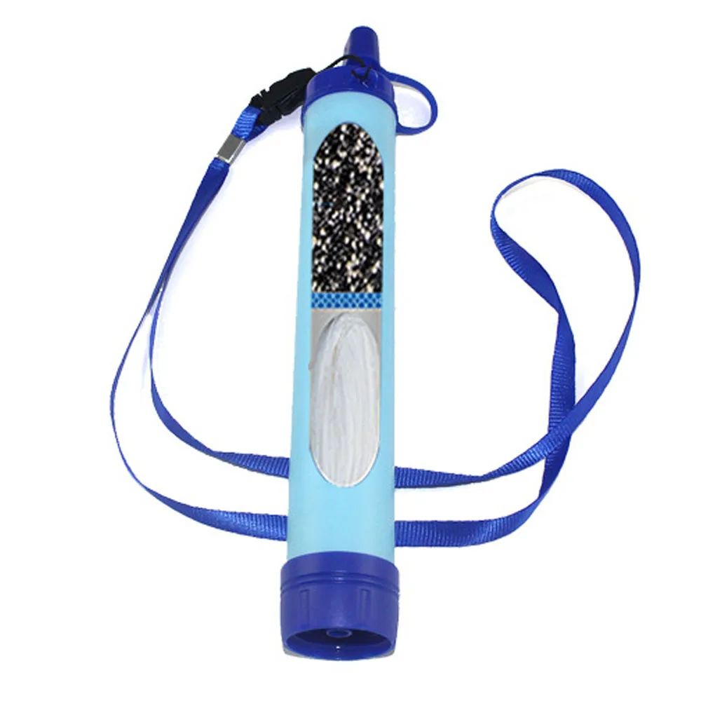 

Outdoor Water Filter Straw Set Dual Filter Water Purifier Portable Survival Gear Kit with Water Bag Backwashr Extension Tube