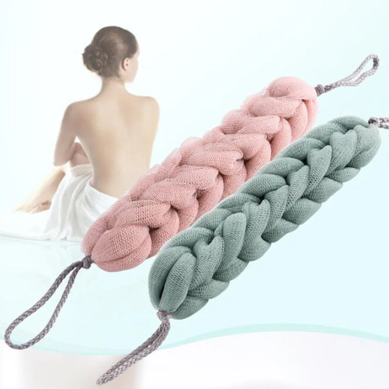 

Flower Mesh Shoulder Scrubber Long Sponge Body Back Bath Sponge Shower Exfoliate Strap Shower Body Wash Brush Health Cleaning