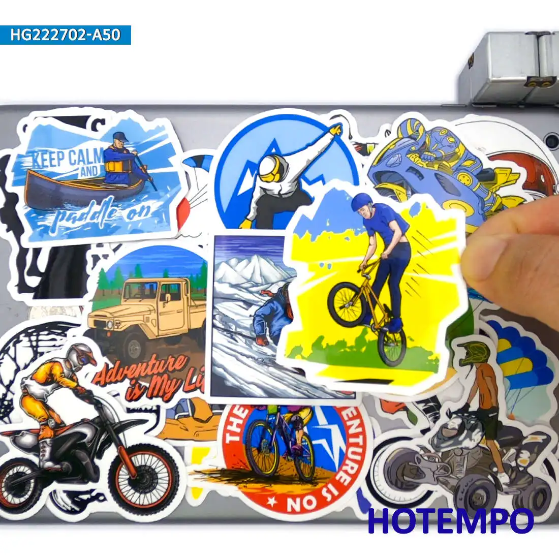 

50Pieces Mixed Extreme Sports Outdoor Adventure Waterproof Stickers for Skateboard Bike Motorcycle Car Phone Laptop Sticker Toys