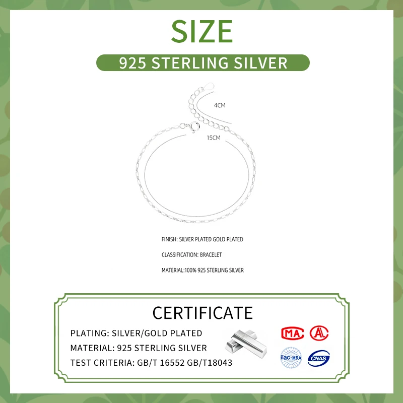 Женский браслет-цепочка из серебра 925 пробы