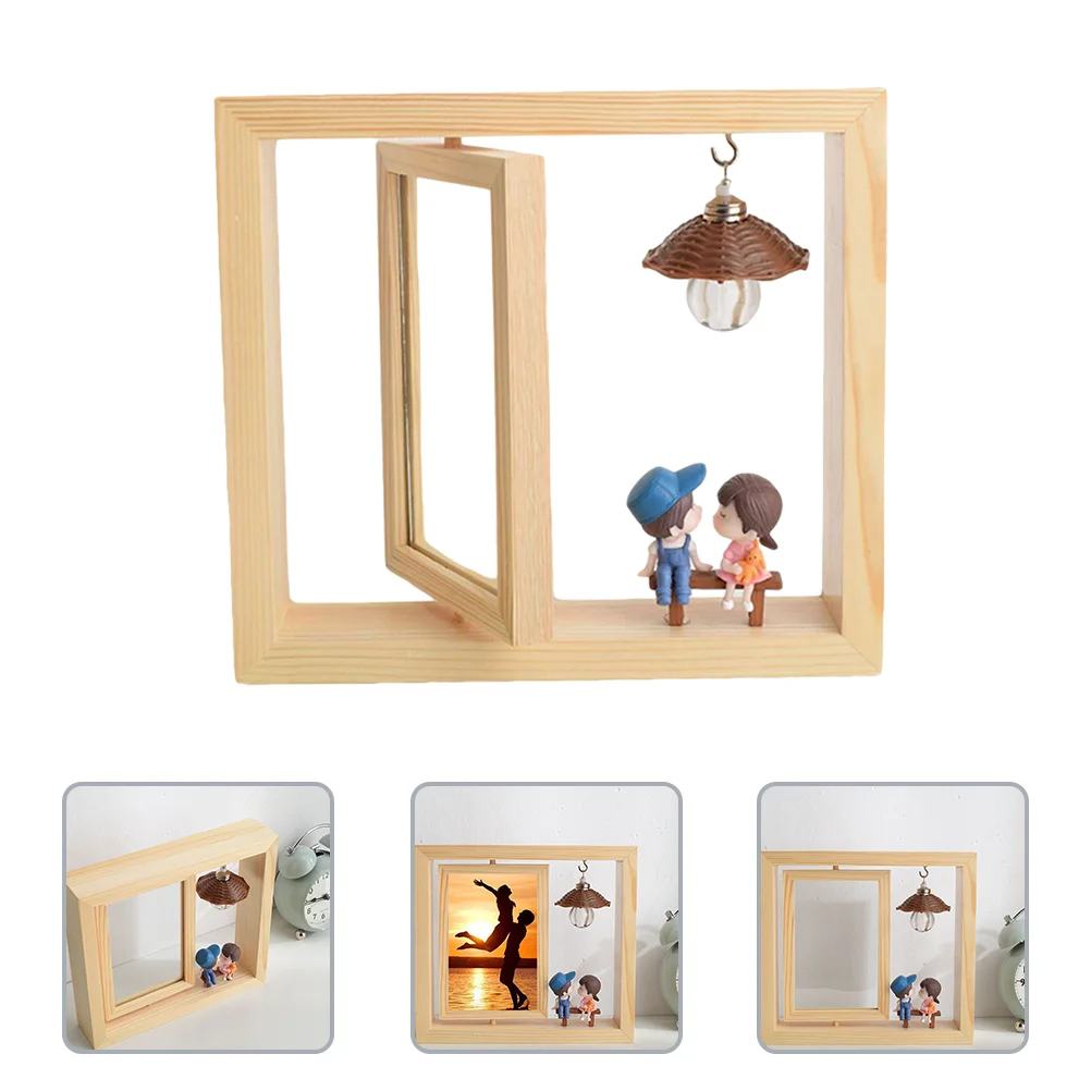 

Настольное украшение для пары, двухстороннее креативное вращающееся поворотное украшение для фотографий, мультяшное украшение для пар