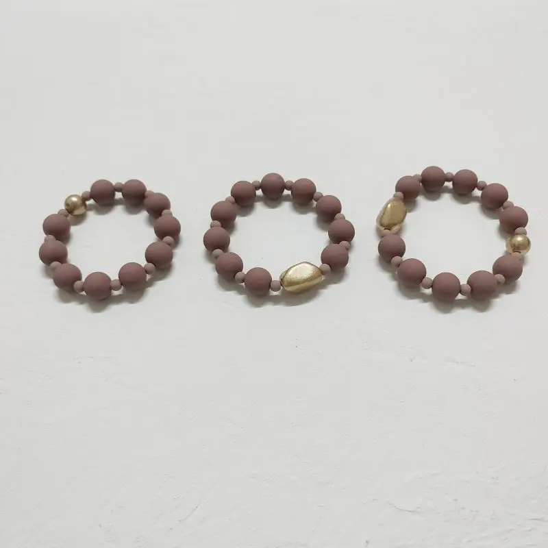 

Beaded Bracelet Multi-layered Elastic Cord Bracelet Acrylic Jewelry Rubber Paint Beads Ethnic Bracelet Women's Charm Jewelry Han