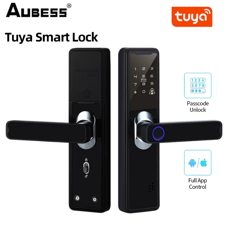 

Дверной смарт-замок Tuya с Wi-Fi, биометрическим сканером отпечатков пальцев, смарт-картой, паролем, ключом, USB-разблокировкой