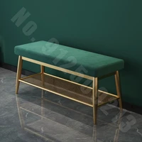 nordic soft velvet foot shoe stool home living room furniture dresser chair fluffy long stool bench furniture for bedroom