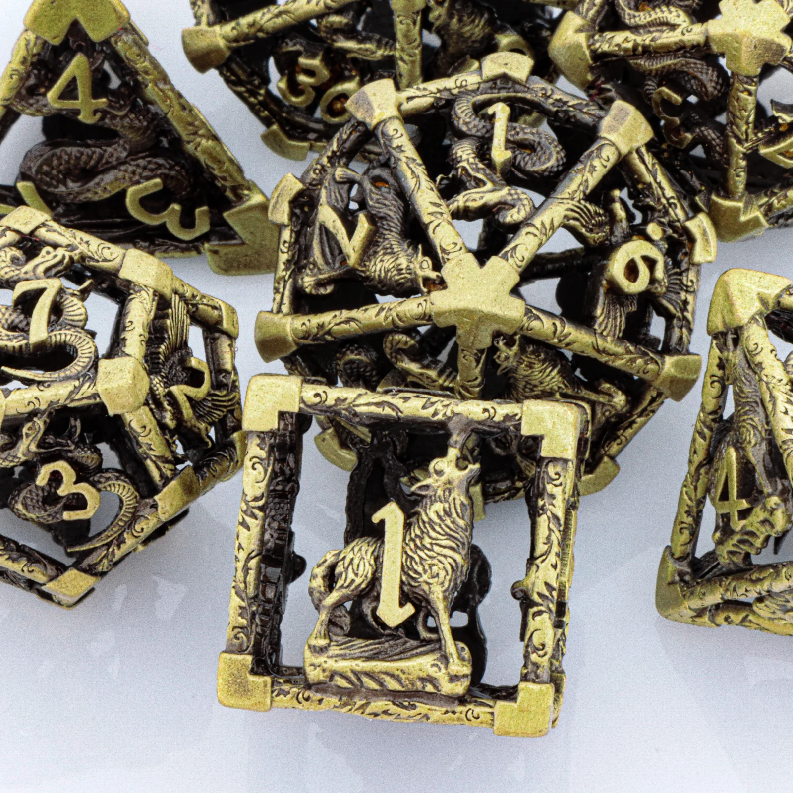 D и Орел волк змеевидный Металлический Набор игральных костей полигедрические