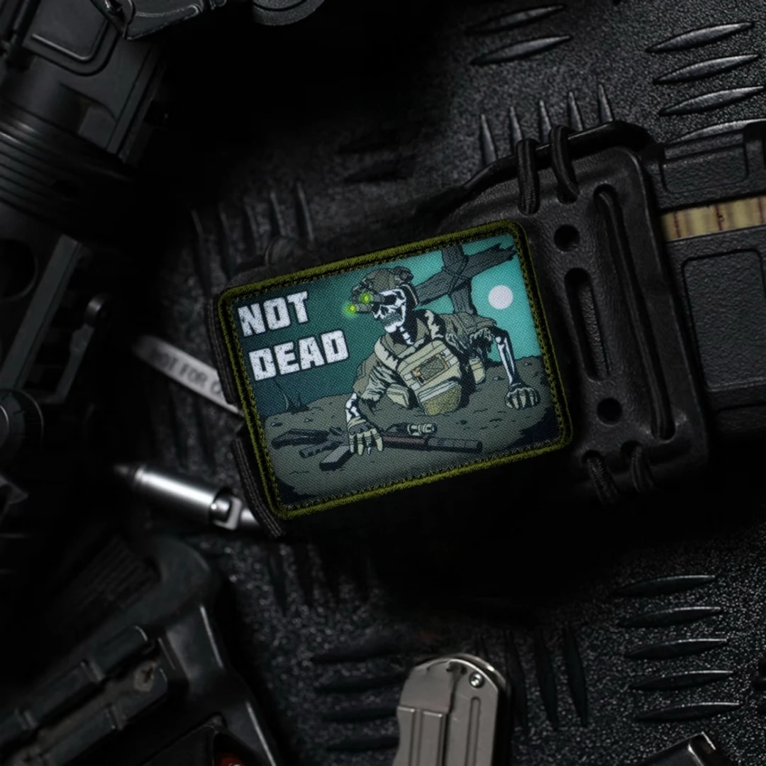 Эмблема NOT DEAD значок Морского Жнеца смерти принт на крючках и петлях армейские
