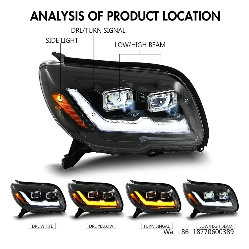 Фото Новые сменные светодиодные фары LUMA с двойным проектором для Toyota 4Runner Hilux Surf 4-го поколения 2003-2009 годов №3