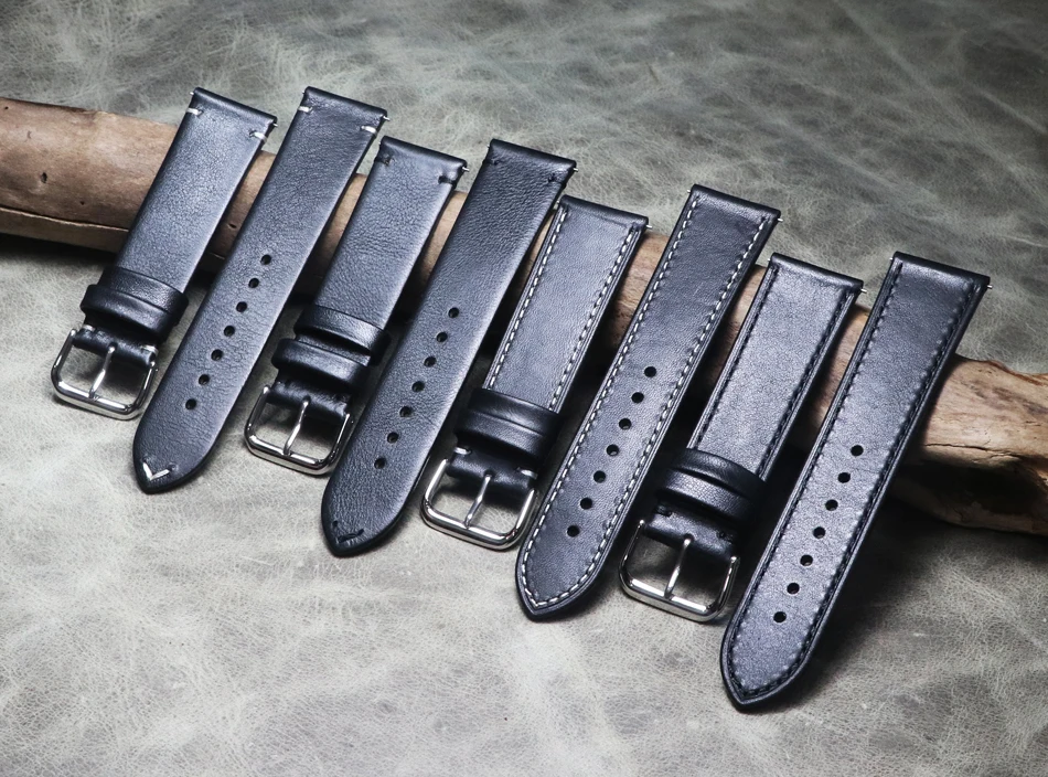 

Handmade Watch band soft thin 18mm19mm20mm21mm22mm Genuine Leather calfskin strap quick release strap Bracelet Retro Wristband