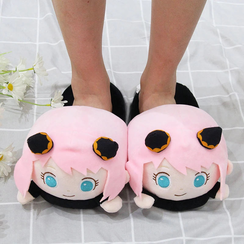 

Anime SPY x FAMILY Anya Forger Slippers Japanese Character Cartoon Shoes Winter Warm Footwear for Home Indoor Women Girls Gifts