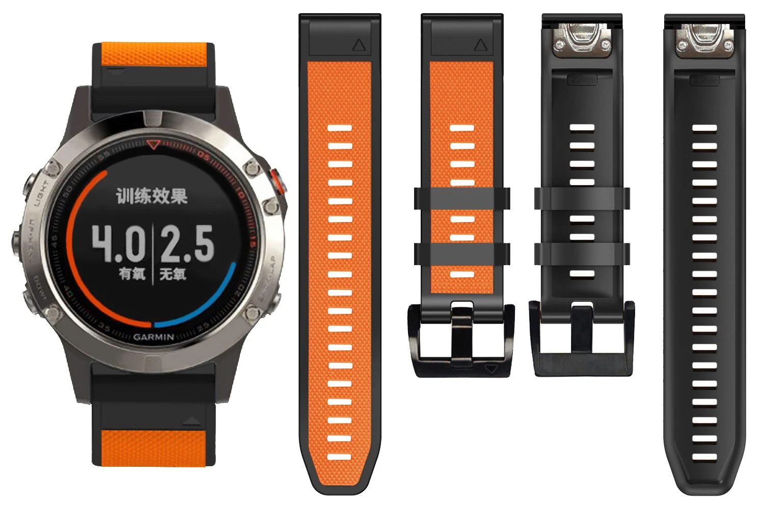 Ремешок для часов Garmin Fenix 5 6 5X 6X Pro Plus 3 HR мягкий силиконовый браслет с сапфировым