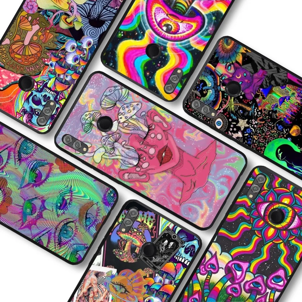 

Psychedelic Trippy Mushrooms Eye Phone Case For Huawei Y9 6 7 5 Prime Enjoy 7s 7 8 Plus 7a 9e 9plus 8E Lite Psmart Shell
