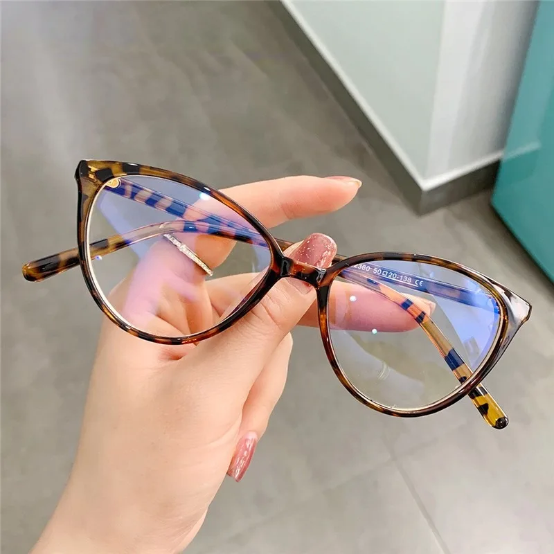 

2022 Spectacle frame cat eye Glasses frame clear lens Women brand Eyewear optical frames myopia transparentTemples for glasses