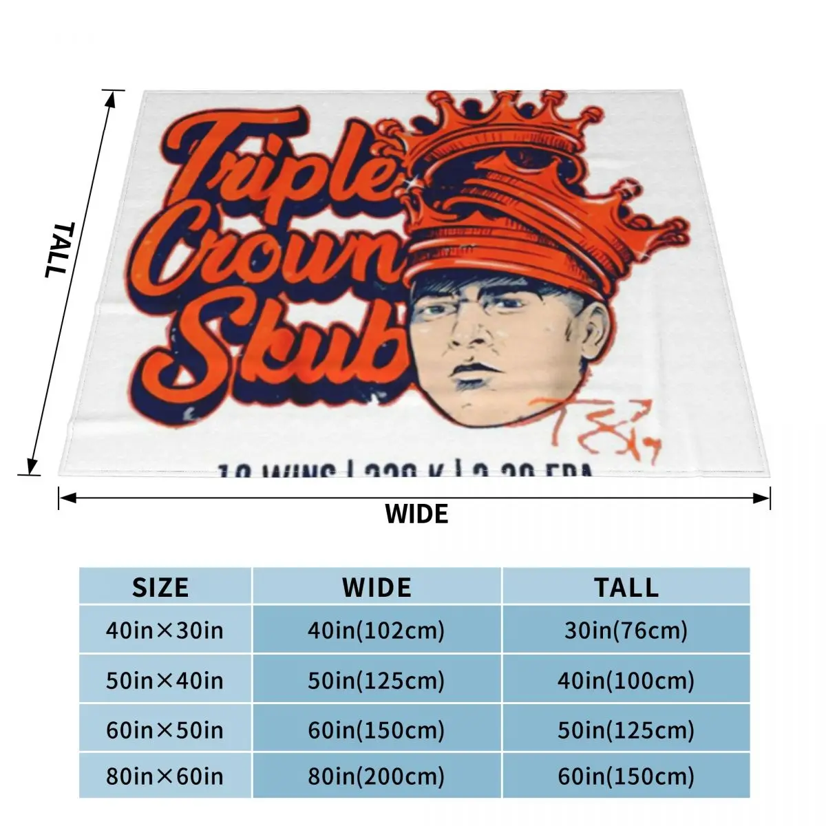 Ультрамягкое Флисовое одеяло Tarik Skubal Triple Crown Skub An