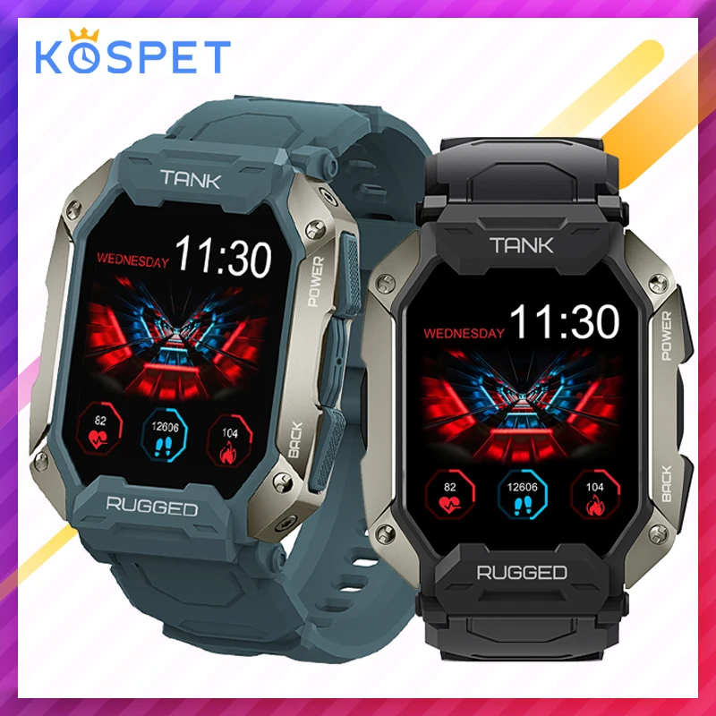 

Kospet Tank M1 Pro Bluetooth Call Smart Watch 5ATM IP69K Waterproof Smartwatch Men Heart Rate Blood Pressure Oxygen Monitoring