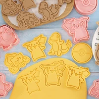8pcs pokemon cartoon 3d cookie cutter baking accessories diy baking tools cakes plastic cookie christmas gift