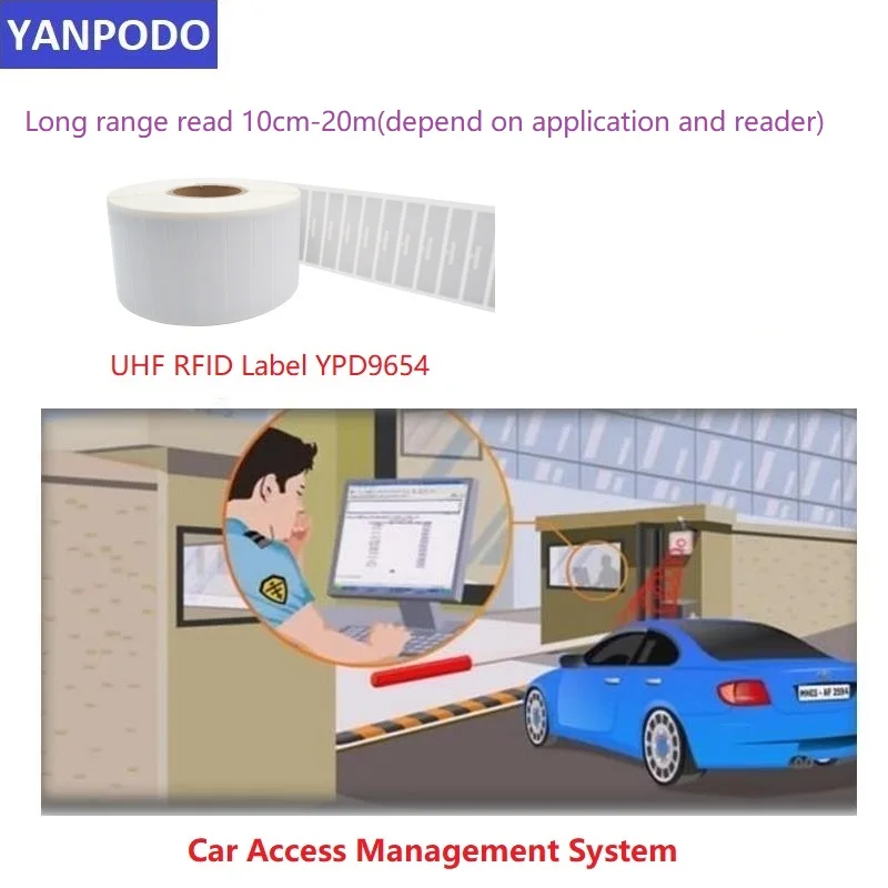 Yanpodo UHF RFID стикер 9654 ярлык tag 860-960 МГц Ucode8 чип EPC Gen2 самоклеящийся пассивный для