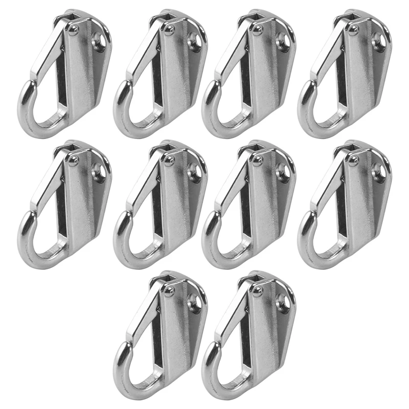 

Marine Boat Fender Hooks Stainless Steel Spring Snap Type Fender Fending Hook Hanger 10 Pcs