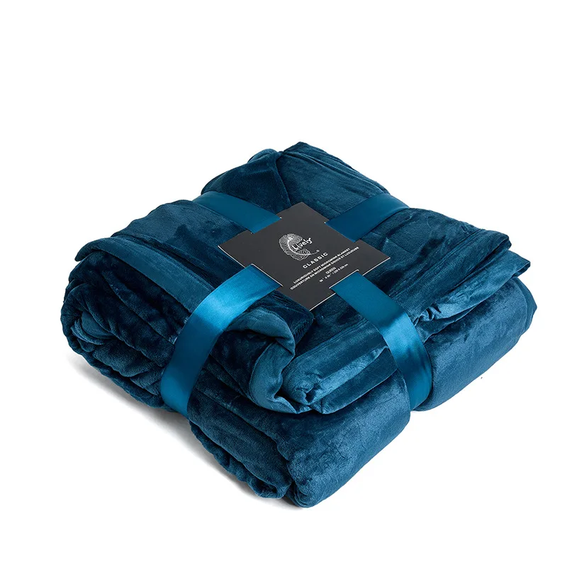 

Polyester Fiber Blanket, Autumn And Winter Nordic Style Flannel Double-layer Thick 6 Kg Heavy Hemming Air Conditioning Blankets