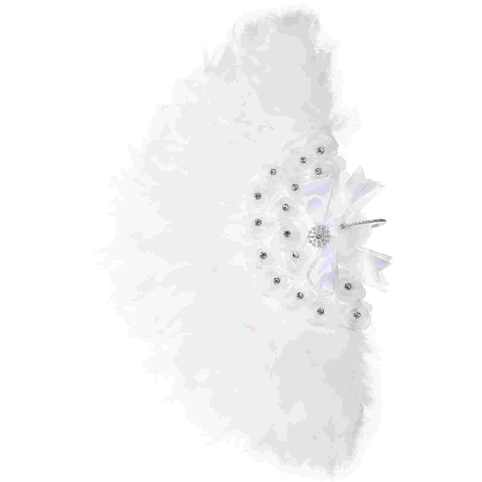 

Fan Hand Folding Fans Dance Vintage Flapper Party Wedding Dancing Costumetea Handheld Bridal White Marabou Decoration Chinese